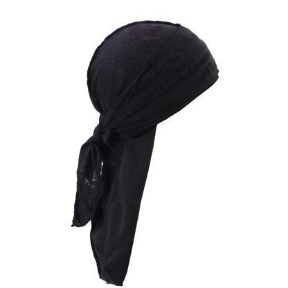 European and American Popular Vintage Ripped Cotton Ribbon Pirate Hat Men's Tape Turban Hat Turban JDT-05-6