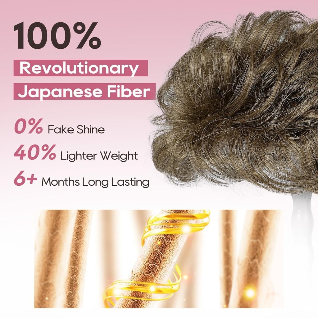 Short Wiglet Hair Topper for Women with Thinning Hair Large Coverage Synthetic Top Grey