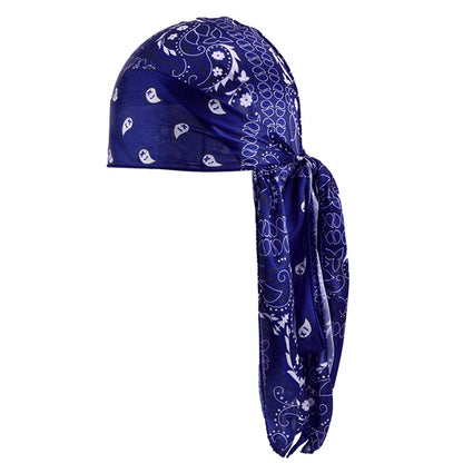 European and American Fashion Cashew Flower Amoeba Printing Silk Thin Pirate Hat Strap Tapes JDT-05-3J