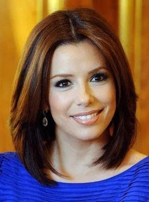 Eva Medium Straight Bob Hairstyle Lace Front Human Hair Wigs 12 Inches