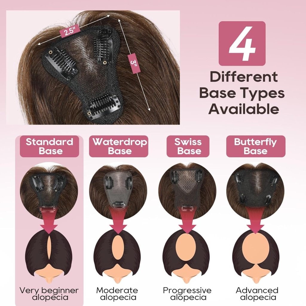 Real Human Hair Topper10 inch Women for Thinning Hair Swiss Base  Hairpiece