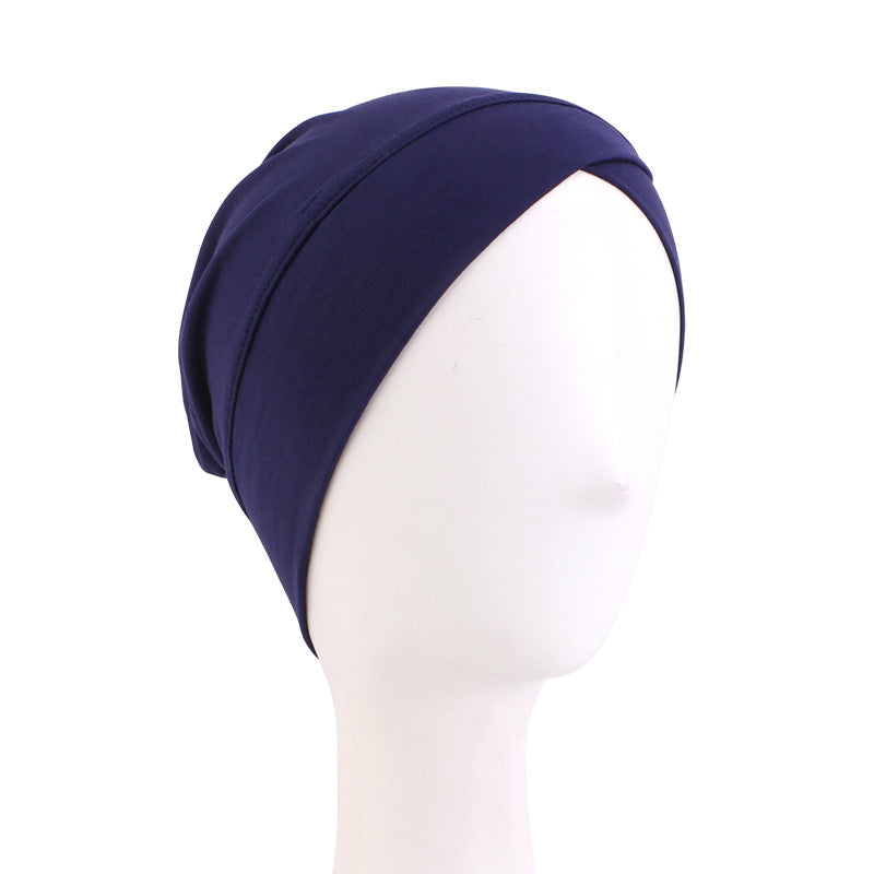 Amazon's New Elastic Cross-Over Indian Hat, Solid Color Modal Cotton Base Hat Jdt-50A