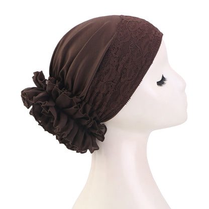 Cross-Border New Lace Turban Hat, Turban Hat, Pullover Hat, Hair Care Hat Jdt-507