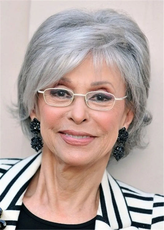 Short Hairstyles Straight Human Hair Wig For Older Women