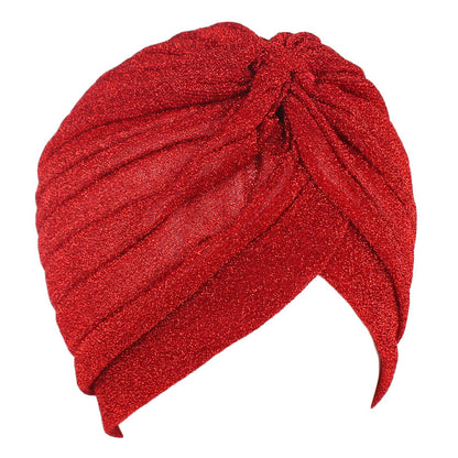 Ethnic Bright Silk Turban Hat Indian Hat Baotou Hat Chemotherapy Hat