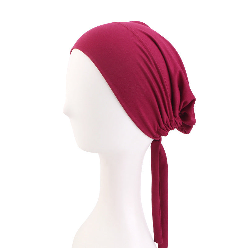 New Super Soft Elastic Cloth Ethnic Style Ribbon Base Hat Turban Chemotherapy Hat Jdt-31-1