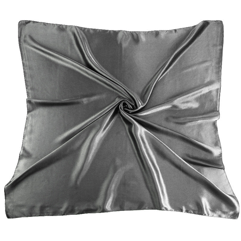 New Amazon Satin Square Scarf, Imitation Silk Pure Color Head Scarf, Ethnic Style Turban Hat Jdwj-28B