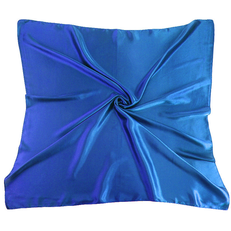 New Amazon Satin Square Scarf, Imitation Silk Pure Color Head Scarf, Ethnic Style Turban Hat Jdwj-28B