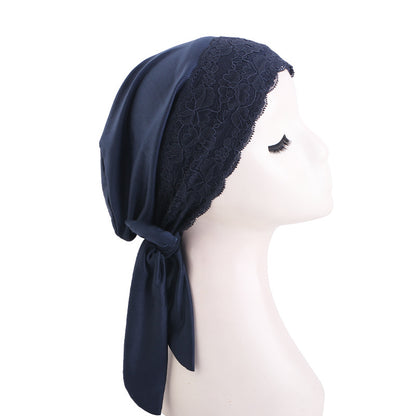Amazon source lace edge ribbon headscarf cap, toe cap, base cap, chemotherapy cap JDT-510