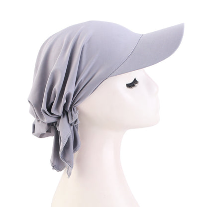 New Summer Solid Color Brim Cap Outdoor Sunshade Baotou Cap Sun Shade Cloth Cap JDT-234C