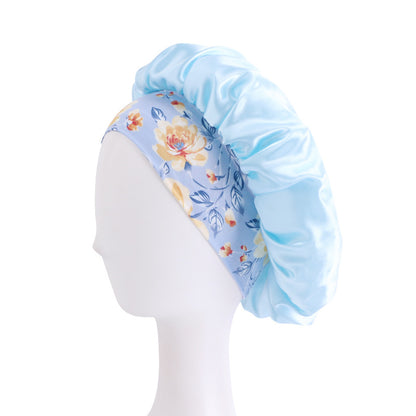 Printed hair band satin round hat nightcap beauty makeup hat headscarf cap JDB-301H