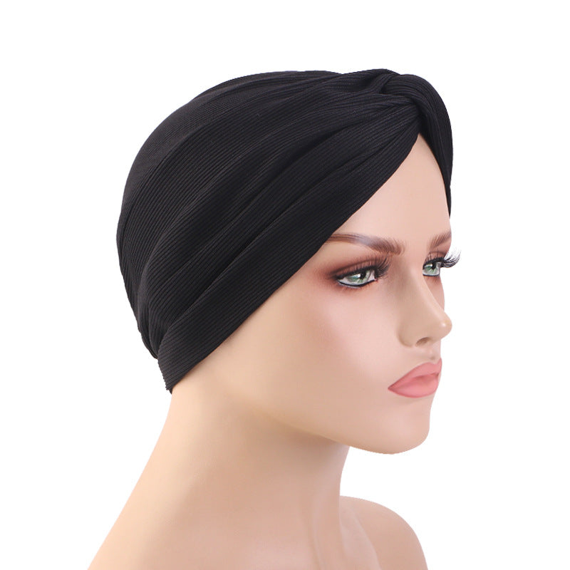 New Ethnic Style Fine Line Cross Twist Hat Turban Hat Indian Hat Turban Hat Jdt-163G