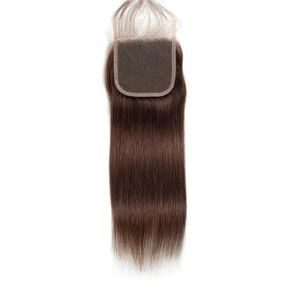Wigsbuy Straight Hair Closure #2 Dark Brown Human Hair Lace Closure 10-20 Inches
