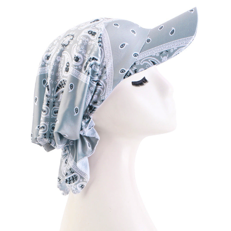 Spring and Summer Style Cashew Print Brimmed Baseball Cap Outdoor Sunshade Headwrap Ethnic Cloth Hat Jdt-234C