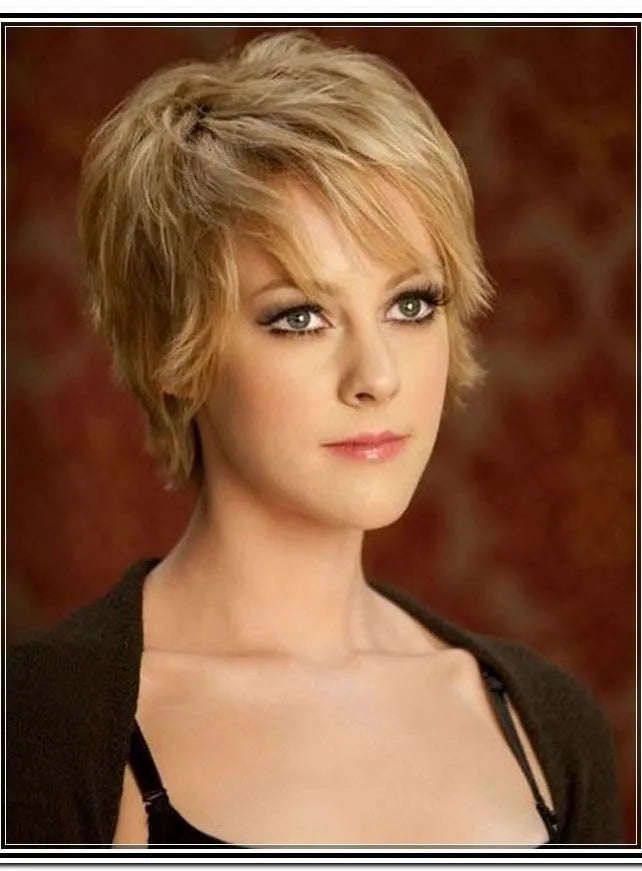 Fascinating Short Straight Monofilament Top 100% Human Hair Wig