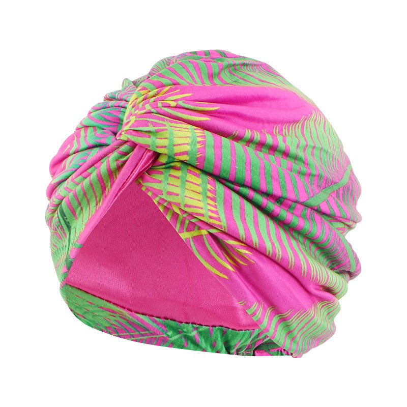 Cross border polyester lined cross headscarf hat, sleeping hat, toe cloth hat JDT-473D