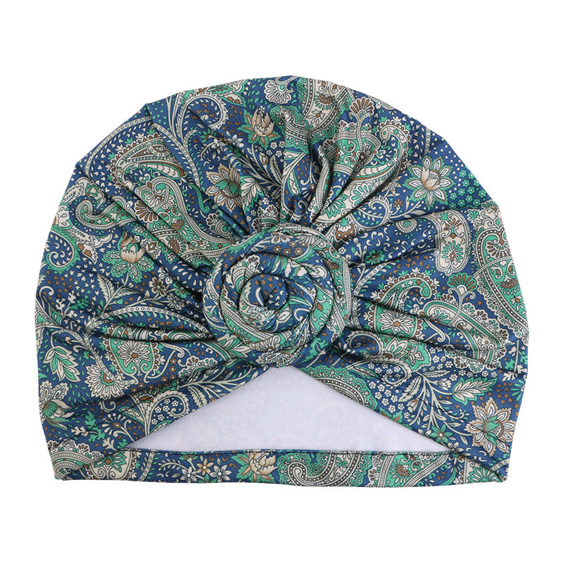 New Bohemian style snail plate flower headscarf hat, toe cap, printed clothing hat JDT-342F