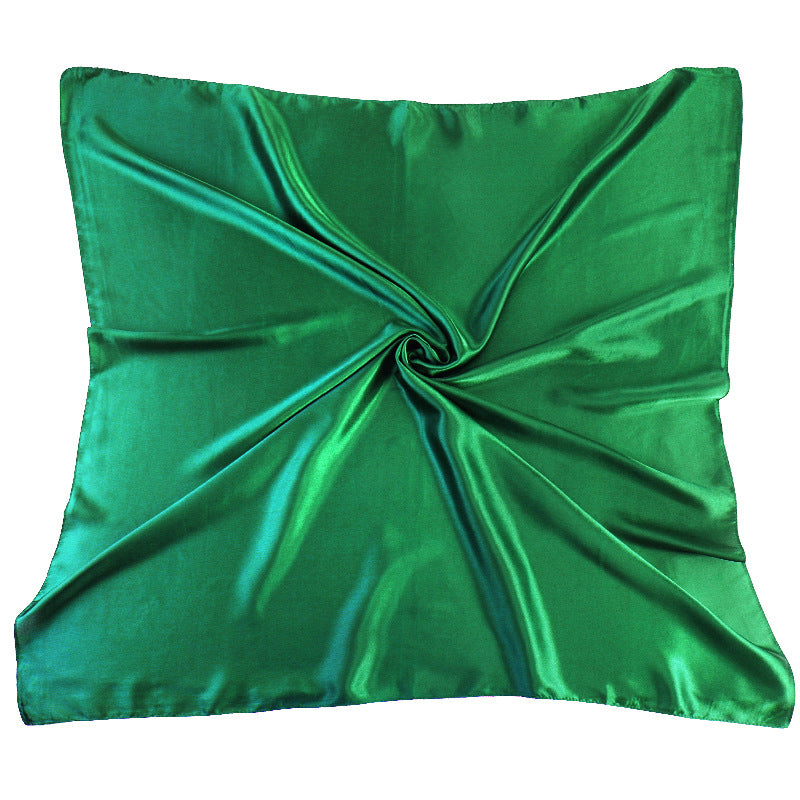 New Amazon Satin Square Scarf, Imitation Silk Pure Color Head Scarf, Ethnic Style Turban Hat Jdwj-28B