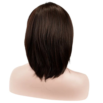 Taraji Celebrity Medium Straight Natural Black Synthetic Hair Capless Cap Wigs 12 Inches
