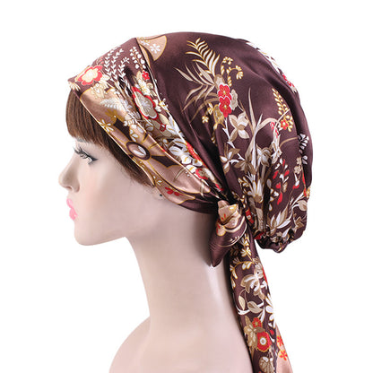 New Color Ding Hood Women's Printed Tie Tape Hat Pastoral Style Ribbon Braid Hat TJM-226