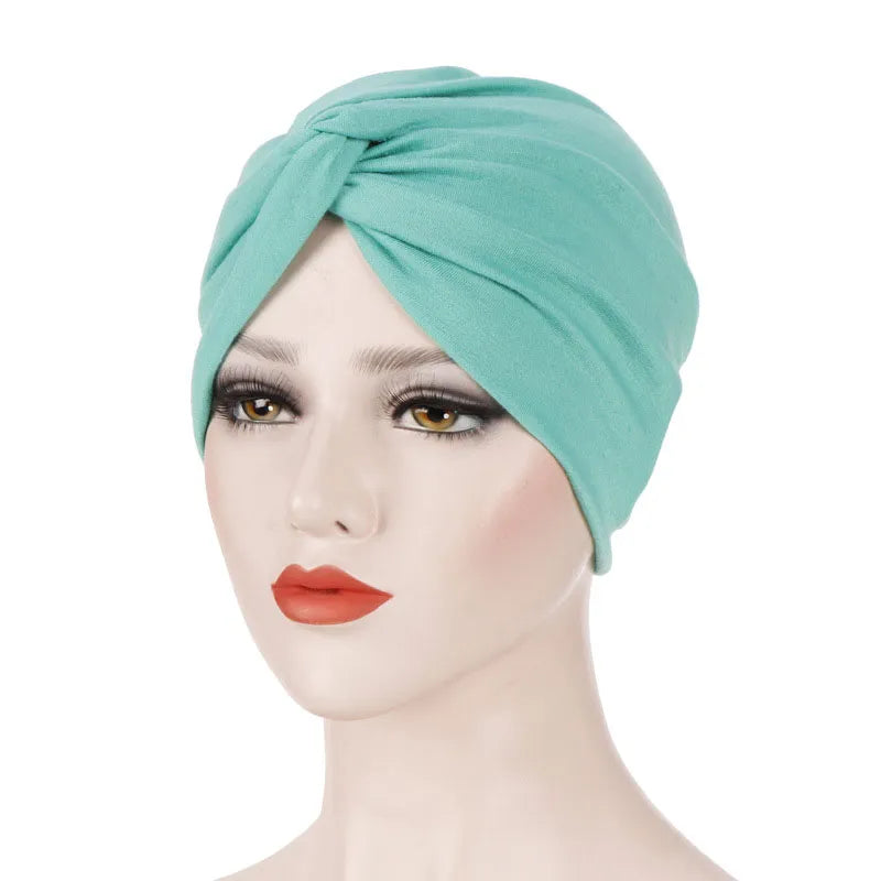 Pure Colour Soft Women Flower Turban