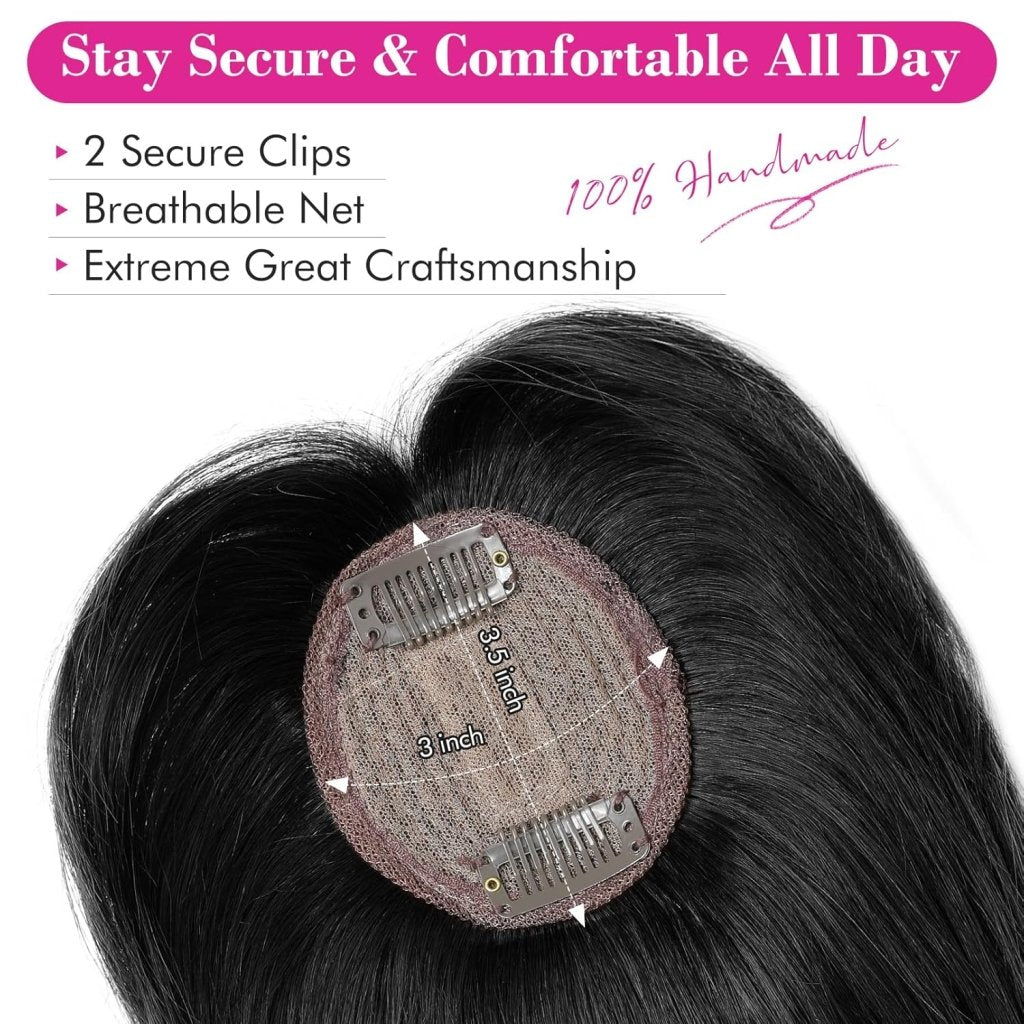 Human Hair wigs Pieces 6 Inch Hair Toppers Top Hair Extensions