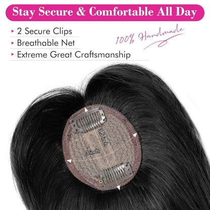 Human Hair wigs Pieces 6 Inch Hair Toppers Top Hair Extensions