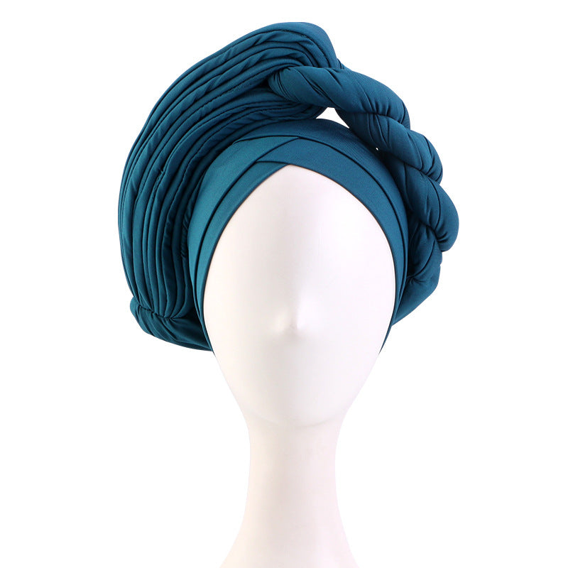 Cross-Border New African Stereo Sponge Twist Hat Turban Hat Cross Ethnic Hat Baotou Hat Jdt-497A