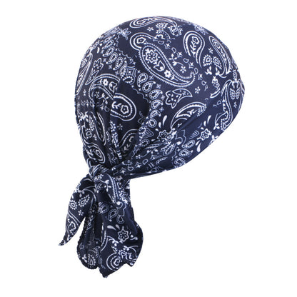 New Cashew Flower Pirate Hat Headscarf Hat Street Dance Strap Headband Cap Strap Riding Hat JDD-09G