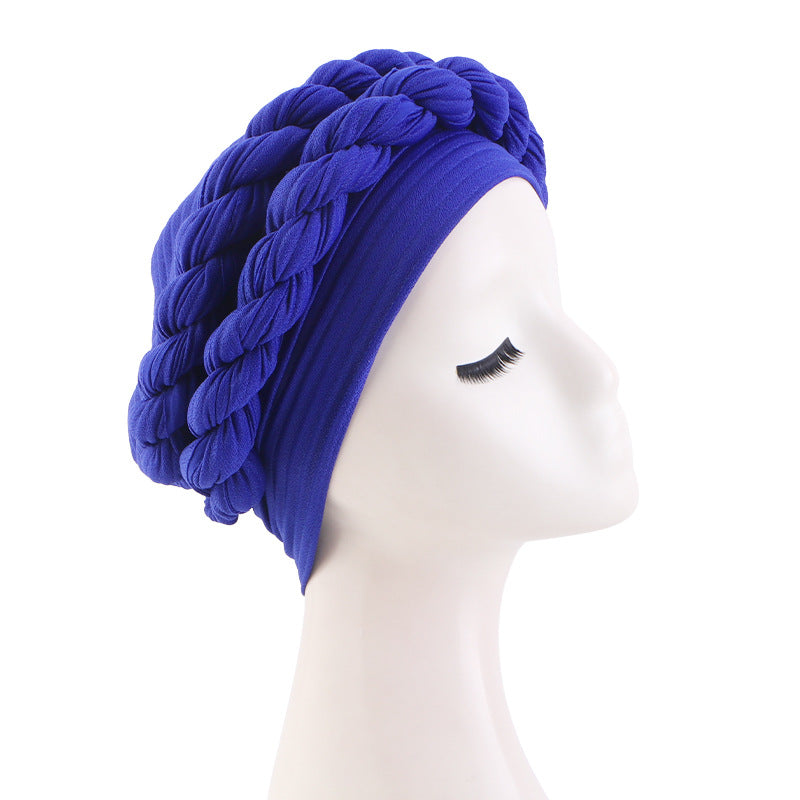 Cross-Border New Style Handmade Double-Layer Three-Dimensional Sponge Braided Headscarf Hat Jdt-520