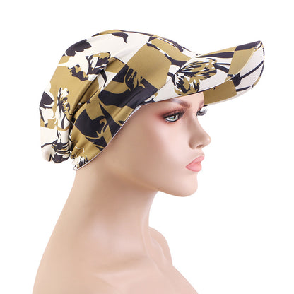 New Spring and Summer Printed Brimmed Baseball Cap for Outdoor Travel and Sun Protection, Head-Covering Cloth Hat Jdt-234K