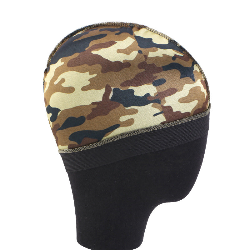 European and American source simulated silk elastic headband round cap printed wig cap hair care cap JDU-20G