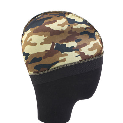 European and American source simulated silk elastic headband round cap printed wig cap hair care cap JDU-20G