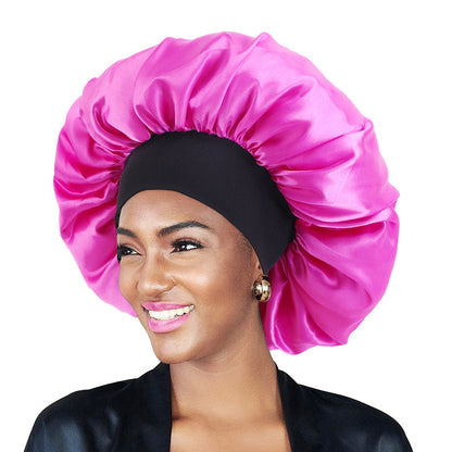 New Solid Color Extra Large Round Hat Wide-brimmed Stretch Hijab Hat Sardin Nightcap Amazon TJM-405F