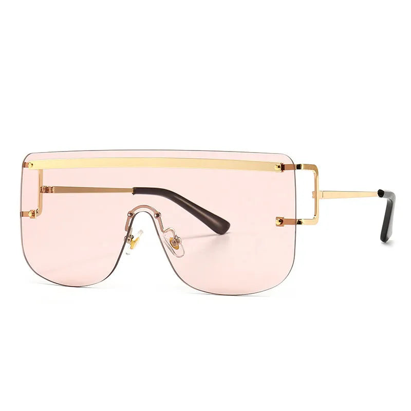 Vintage Style Women's Metal Frame Anti UV Poly Carbonate Goggle Shape Sunglasses