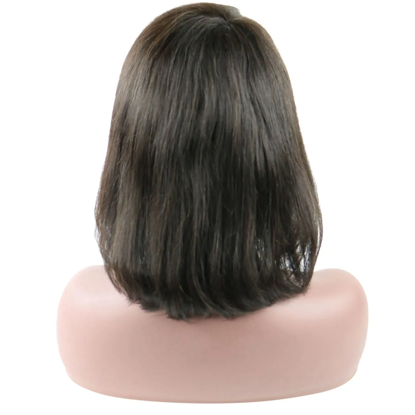 Taraji Henson Kurze, glatte Bob-Frisur, Echthaar, kappenlose Perücke, 10 Zoll