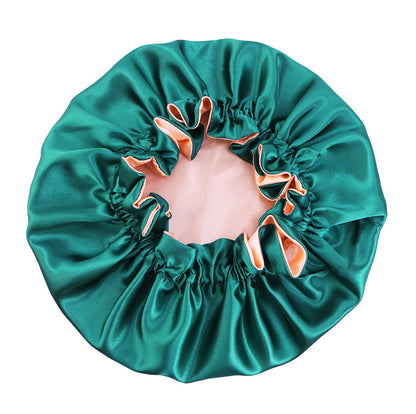 Auricularie Edge Color Solid Color Double Layer Nightcap Contrast Color Tapis Hat Silk Beauty Care Cap JDB-443A-2