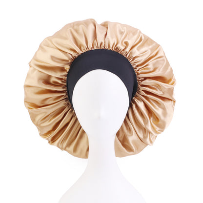 New Solid Color Extra Large Round Hat Wide-brimmed Stretch Hijab Hat Sardin Nightcap Amazon TJM-405F