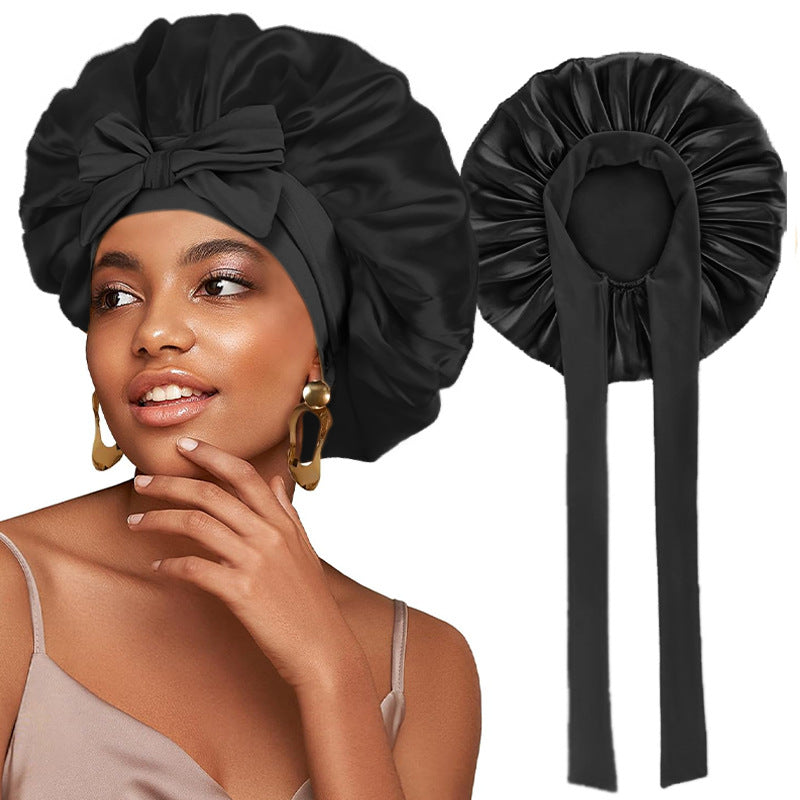 Logo Customized Satin Elastic Ribbon Nightcap Turban Hat Clothing Hat Beauty Chemotherapy Hat Jdb-301L