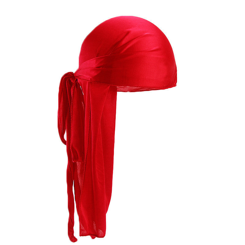 European and American popular artificial silk long tail pirate hat men's and women's bag headscarf hat printable LOGO