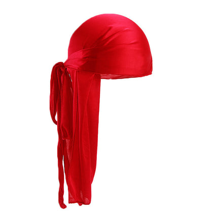 European and American popular artificial silk long tail pirate hat men's and women's bag headscarf hat printable LOGO