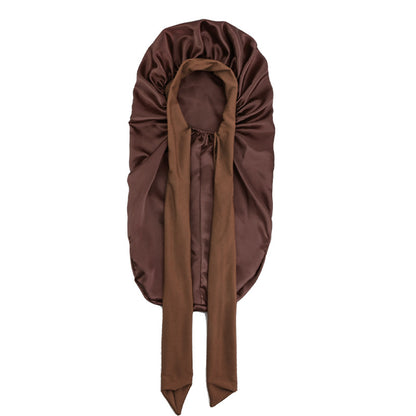 Cross-border Wide-brimmed Stretch-in Long Ribbon Scarlet Nightcap Long Barrel Hair-care Hat Band Tape Hood JDB-446V
