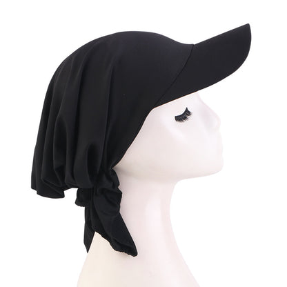 New Summer Solid Color Brim Cap Outdoor Sunshade Baotou Cap Sun Shade Cloth Cap JDT-234C