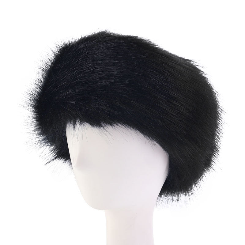 European and American Fashionable Autumn and Winter Imitation Fur Warm Headband Imitation Fox Fur Headband Winter Women's Fur Hat Fh-25