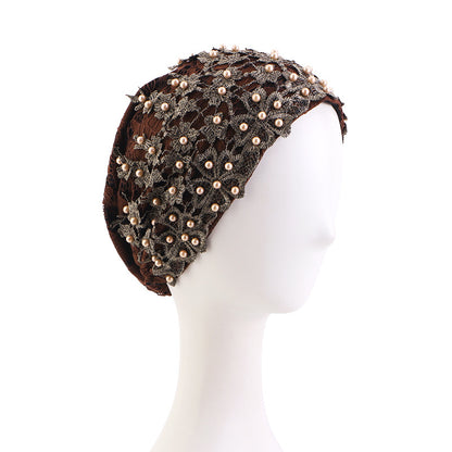 Cross-Border Sequined Beaded Hui Ethnic Hat Turban Hat Hair Care Headscarf Hat Jdt-501A