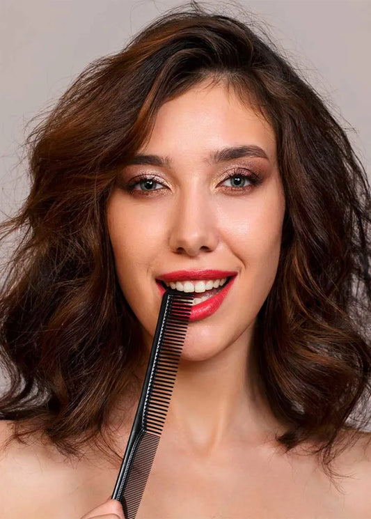 Women's Shag Haircut Medium Messy Wavy Human Hair Capless Wigs 16Inch