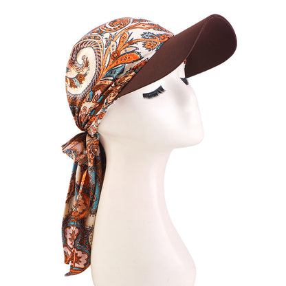 New Satin Square Scarf Hat with Brim, Outdoor Sunshade Turban Hat, Sunshade Cloth Hat Jdt-234J