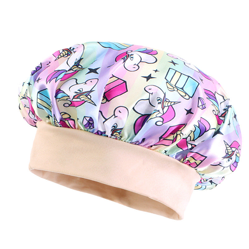 Children's Unicorn Cartoon Latin Nightcap Baby Tapes Hat Hair Conditioners Shower Cap JDKB-21A-2