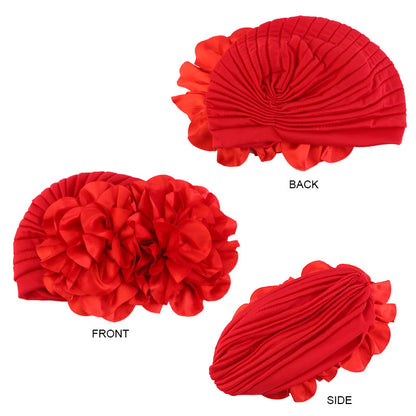 Ethnic style oversized flower headscarf hat African style toe cap wedding party hat JDT-12D