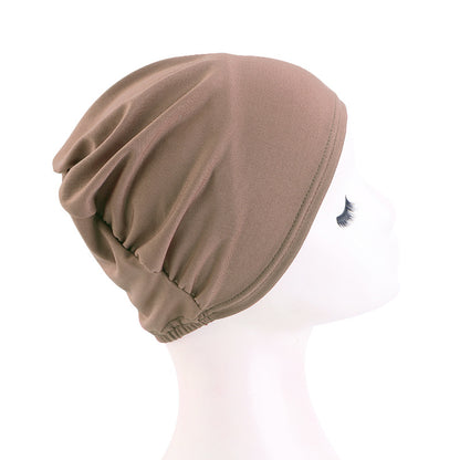 Cross-Border Hot-Selling Base Cap, Elastic Headscarf Hat, Head Wrap Hat, Solid Color Hair Protection Hat Tjm-262-1